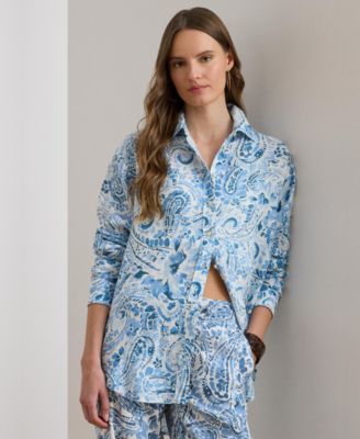 Women's Paisley Print Long-Sleeve Shirt