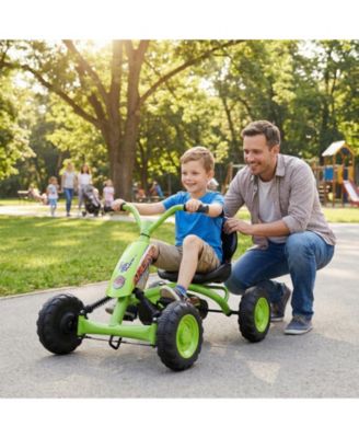 Go Kart for Kids 4 Wheel with Steering Handlebars and Adjustable Seat
