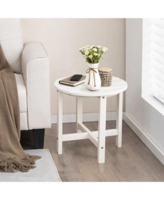 Set of 2 18-Inch Round Weather-Resistant Adirondack Side Tables