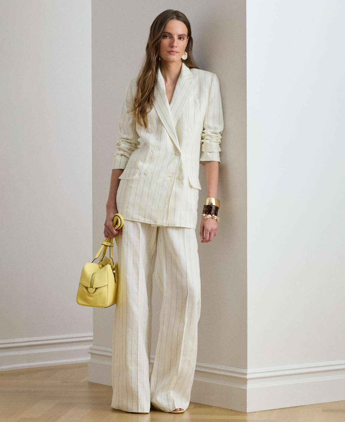 Lauren Ralph Women's Striped Double-Breasted Blazer