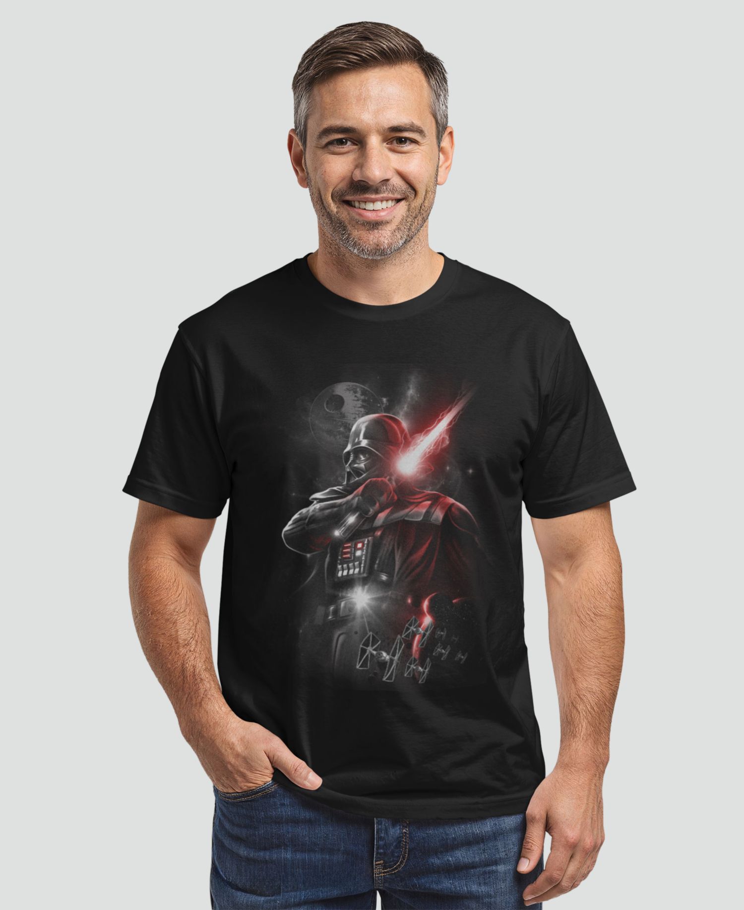 Men's Star Wars Darth Vader Lightsaber Portrait Short-Sleeve T-Shirt