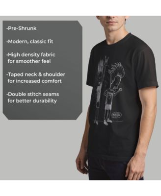 Beavis and Butthead MTV Men's Rocking' Out Sketch Logo Short Sleeve T-Shirt