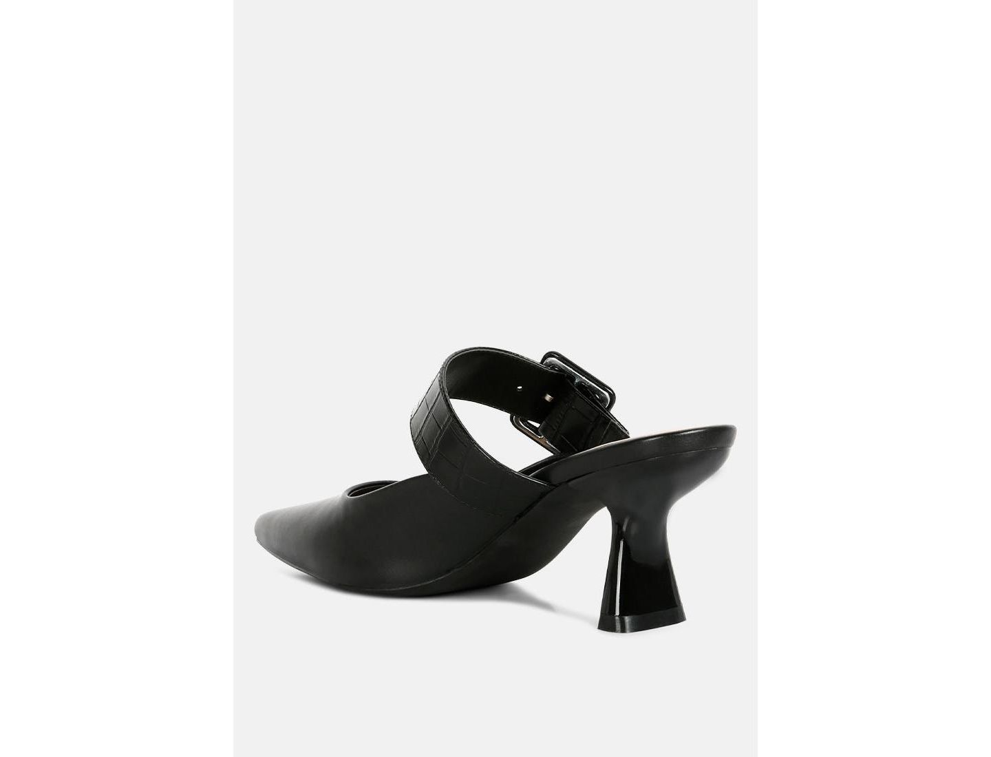 Женские сабо London Rag Shein Star Slim Block Heel Mules, цвет: Чёрная искусственная кожа — фото 5