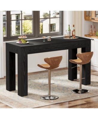 63" Rectangular Dining Table, Rustic Wooden Kitchen Table with 4 Sturdy Legs