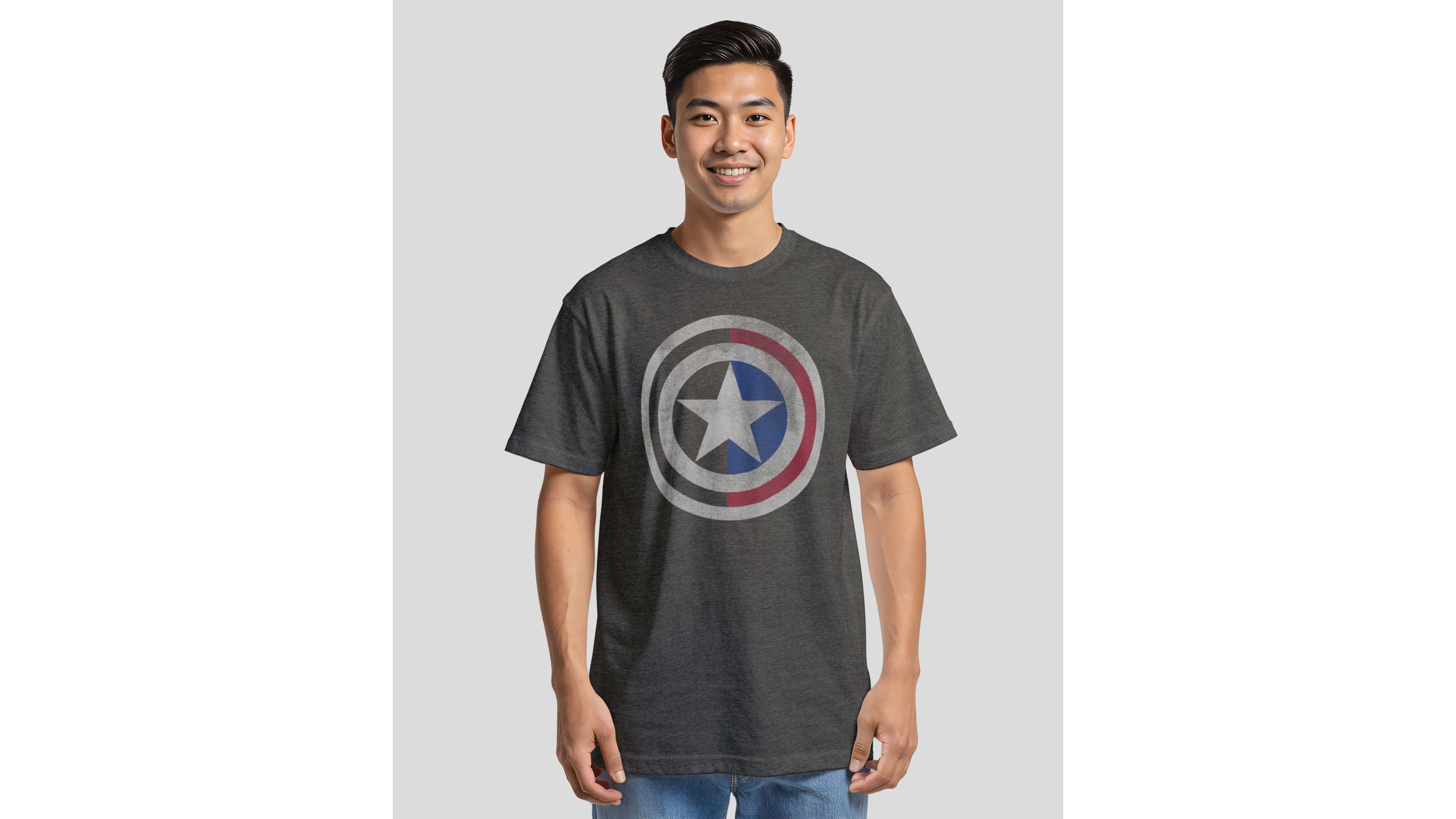 Fifth Sun Men's Captain Half Shield Short Sleeve T-shirt