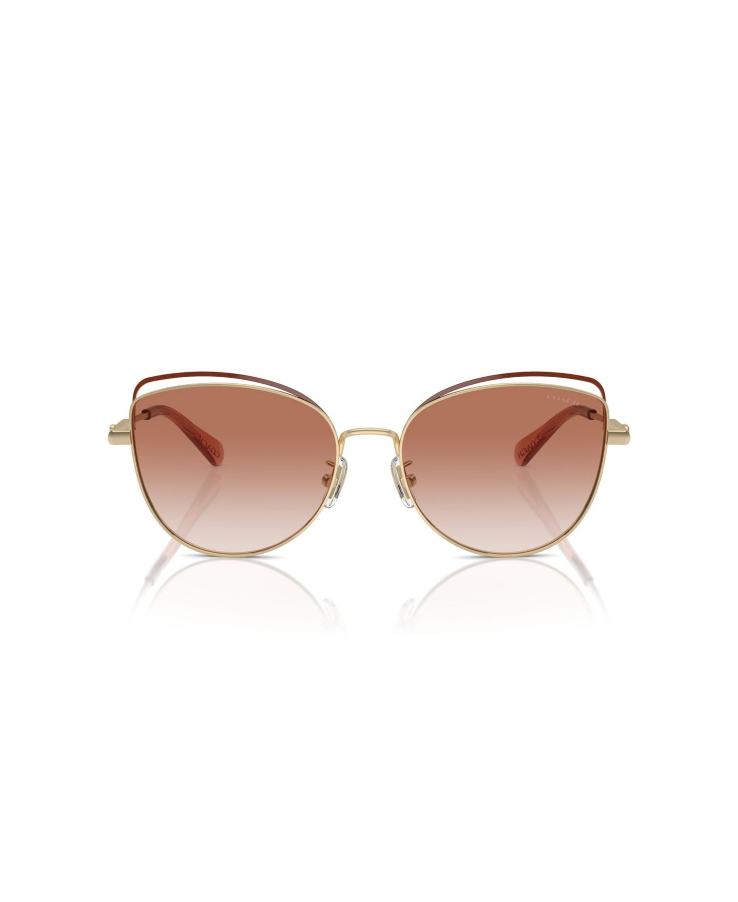 Женские солнцезащитные очки Coach Cat Eye Sunglasses, CR621 HC7162, цвет: Светлый золотой — фото 2