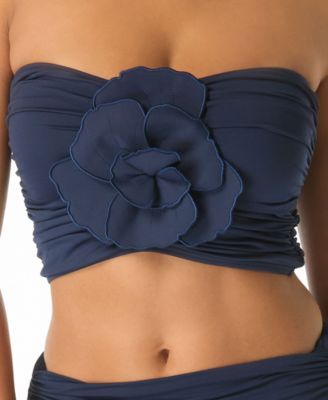 Women's Flower Bandeau Crop Bikini Top