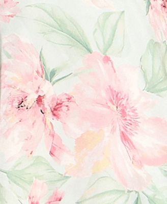 Juniors' Floral Strapless Pleated Square Neck Drop Waist Dress