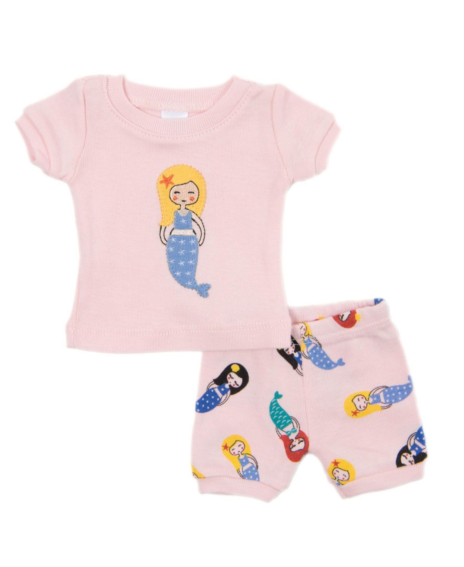 Big Girls Matching Doll Snug-Fit Cotton Short Sleeve Pajamas