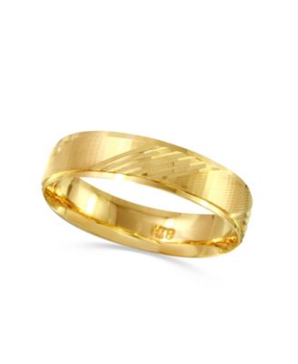 Diagonal Textured Wedding Band in 14k Gold
