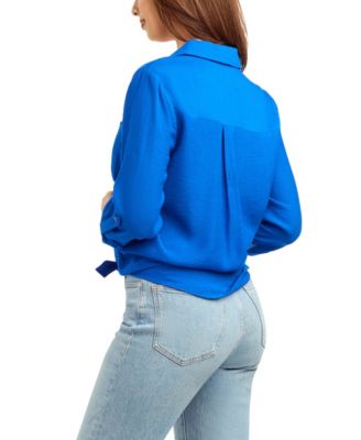 Women's Textured Button-Front Top