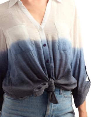 Women's Textured Button-Front Top