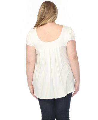 Plus Size Maternity Short-Sleeve Empire-Waist Tunic Top