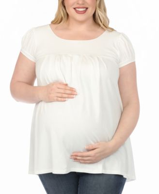 Plus Size Maternity Short-Sleeve Empire-Waist Tunic Top