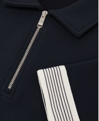 Men's Sleeve-Trim Half-Zip Polo Shirt