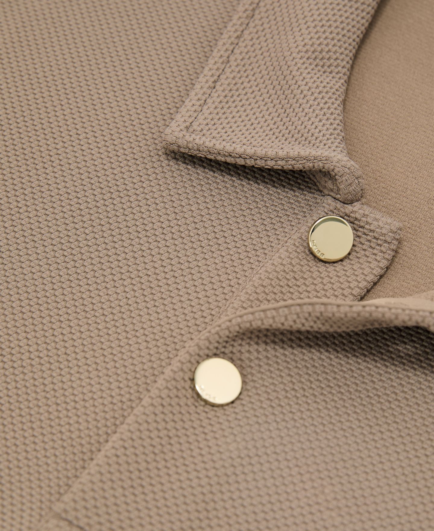 Мужское поло REISS Kennedy Textured Half-Button Polo Shirt, цвет: Верблюжий коричневый — фото 4