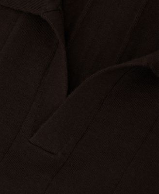 Men's Merino Wool Wide-Rib Polo Jumper Sweater