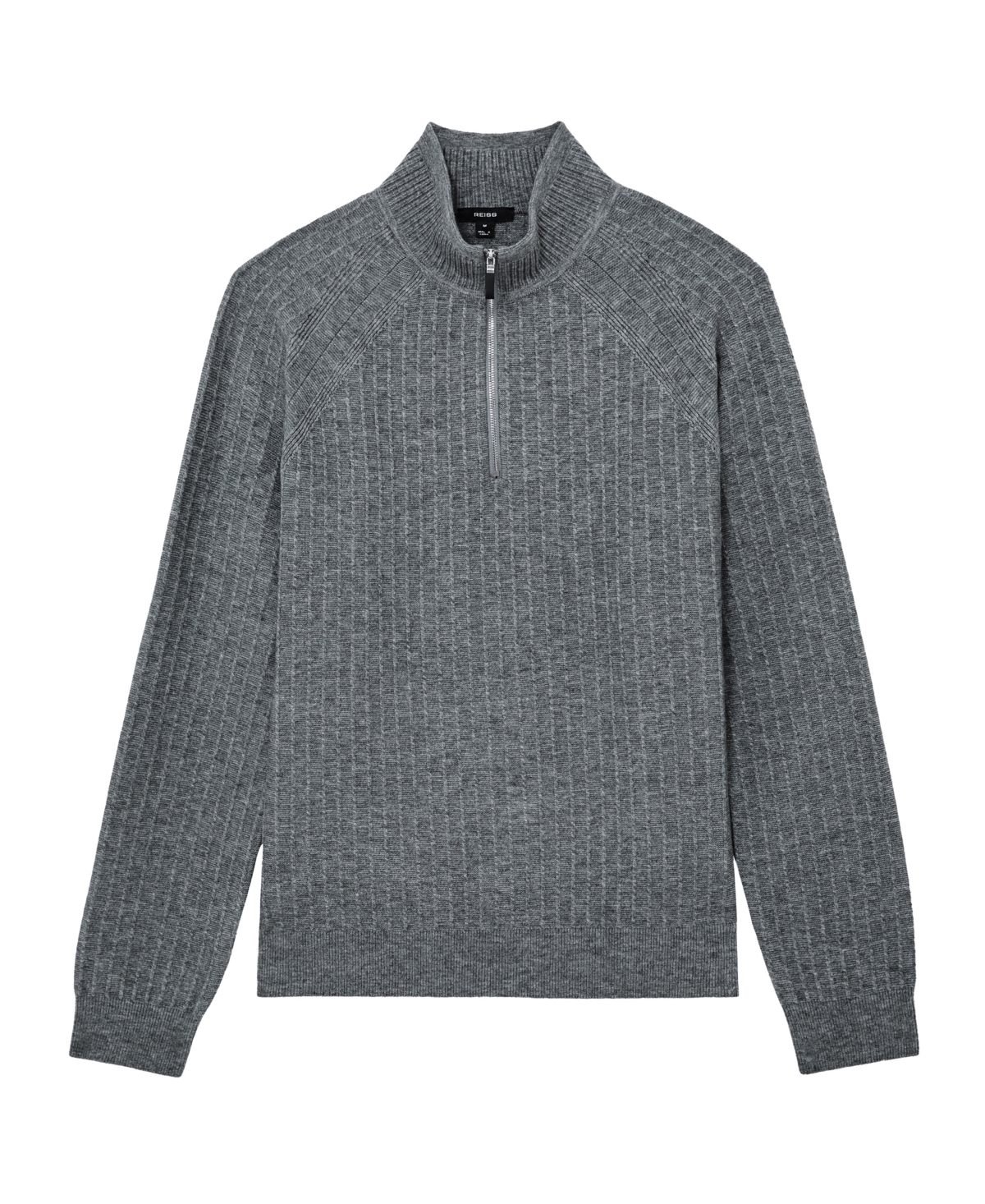 Reiss Men's Textured-Knit Half-Zip Jumper Wool with Sweater