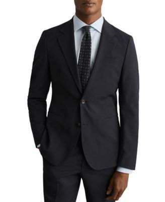 Men's Tailored-Fit Wool-Blend Single-Breasted Suit Blazer