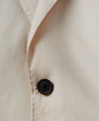 Men's Tailored-Fit Single-Breasted Linen Blazer