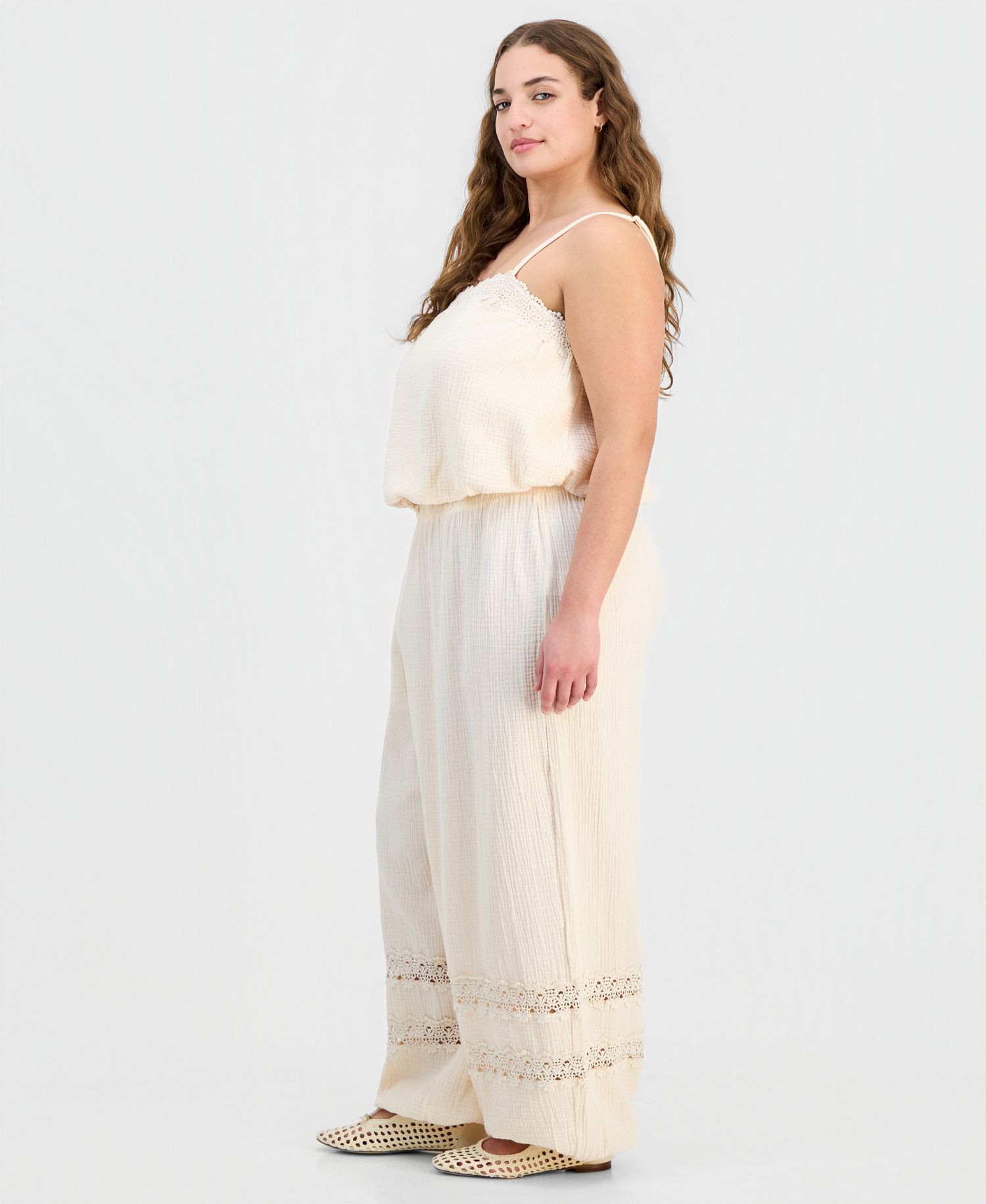 Petite Cotton Gauze Balloon Pants