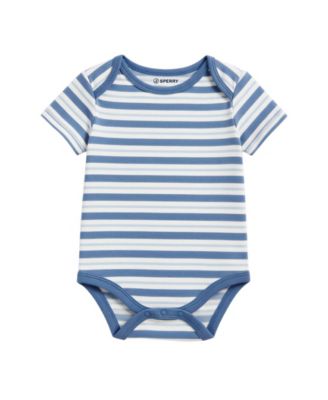 Baby Boys' Short-Sleeve Bodysuits with Crochet Whale Rattle, 2-Pack 