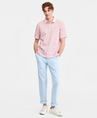 Men's Berti Floral Piqu&eacute; Knit Polo Shirt