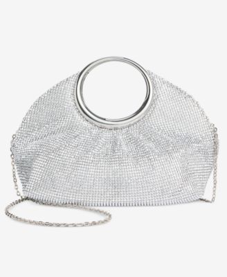 I.N.C International Concepts Ring Handle Diamond Mesh Clutch