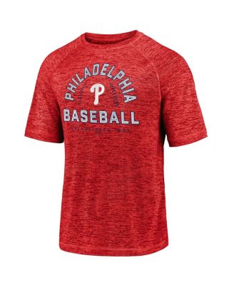 Men's Red Philadelphia Phillies Line Up Primary Threat Striated T-Shirt