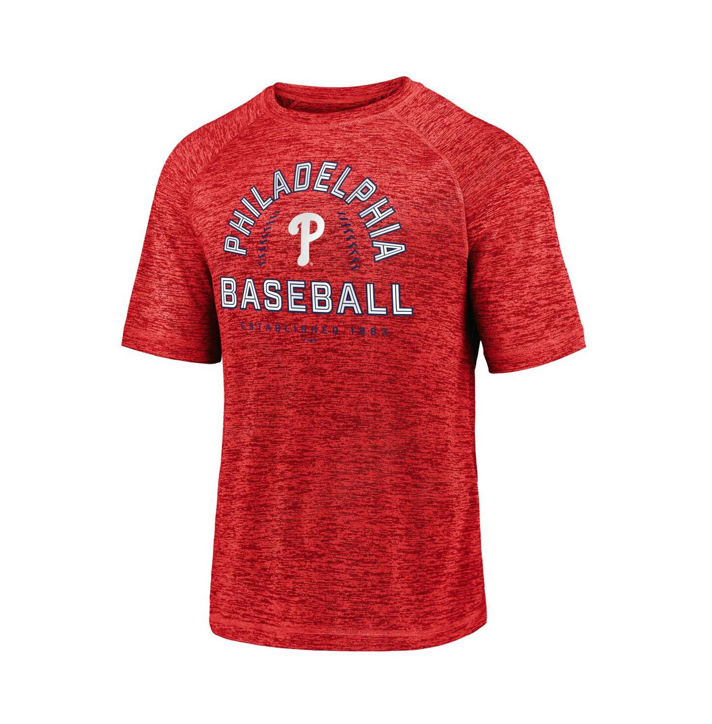 Мужская футболка Fanatics Red Philadelphia Phillies Line Up Primary Threat Striated — фото 2