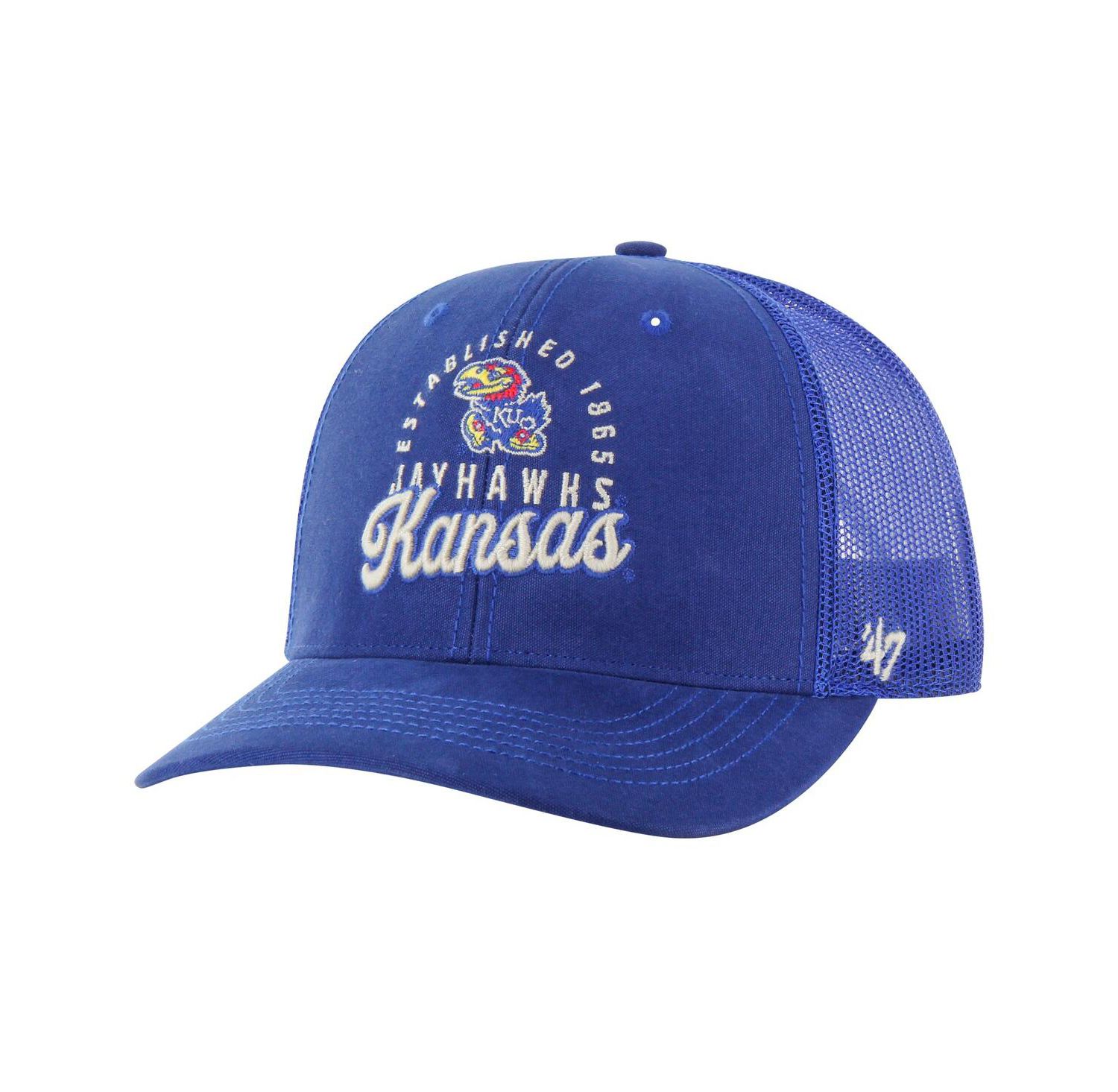 Men's Royal Kansas Jayhawks Pitstop Trucker Adjustable Hat