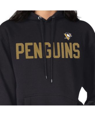 Women's Black Pittsburgh Penguins Dot Print Pullover Hoodie