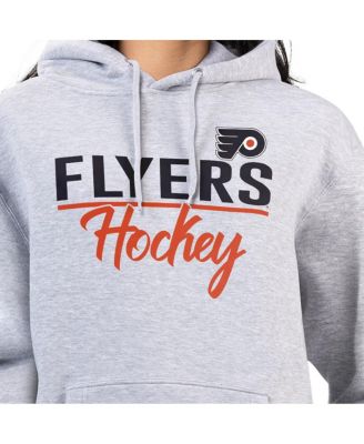 Women's Heather Gray Philadelphia Flyers Team Sport Tri-Blend Fleece Hoodie