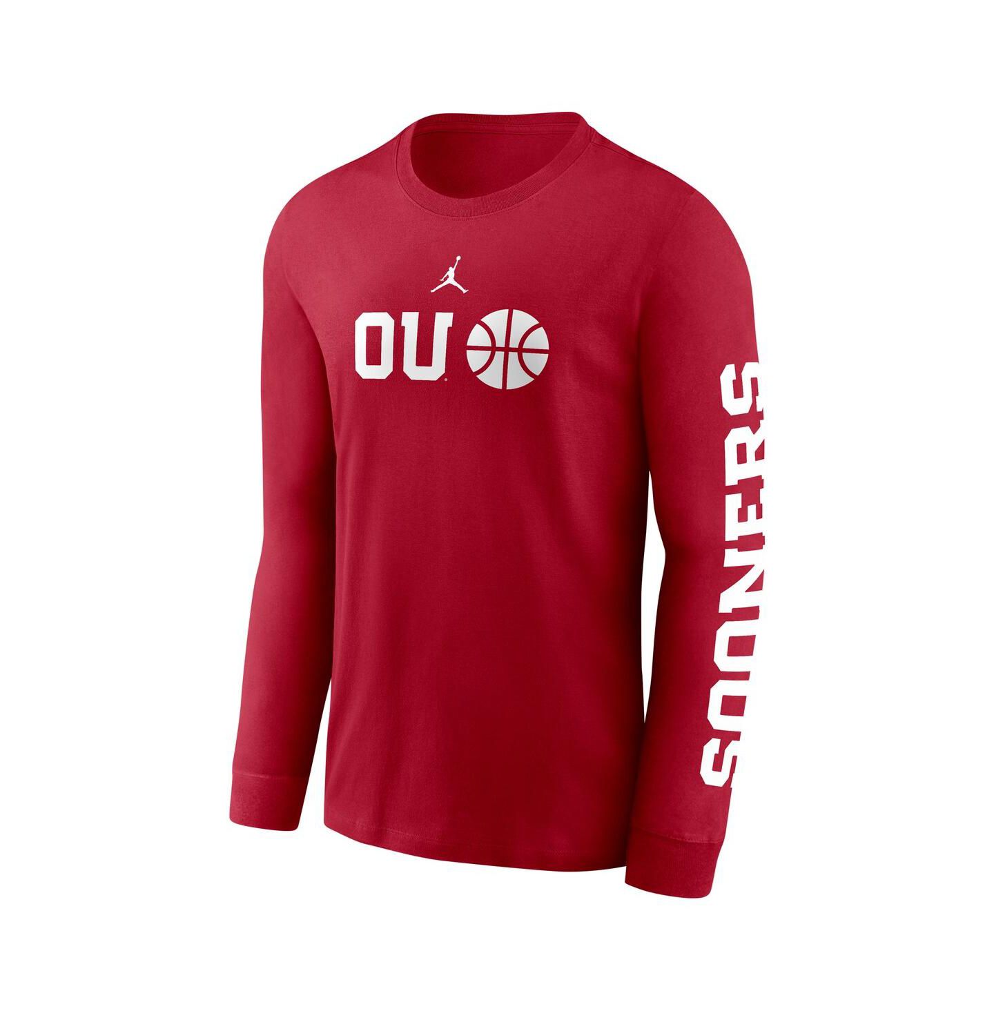 Мужская футболка Jordan Crimson Oklahoma Sooners Basketball Icon Two-Hit Long Sleeve — фото 2