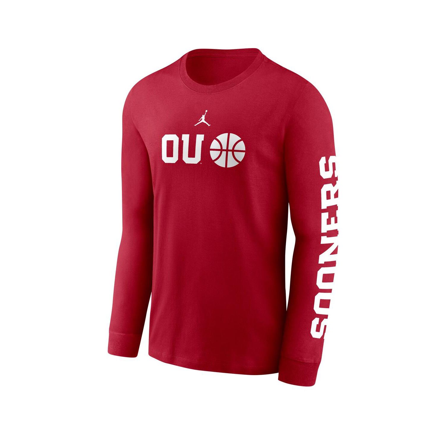 Men's Crimson Oklahoma Sooners Basketball Icon Two-Hit Long Sleeve T-Shirt