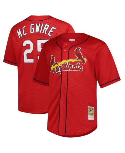 Мужской топ Mitchell & Ness Mark McGwire Red St. Louis Cardinals Big & Tall Cooperstown Mesh Batting Practice Jersey