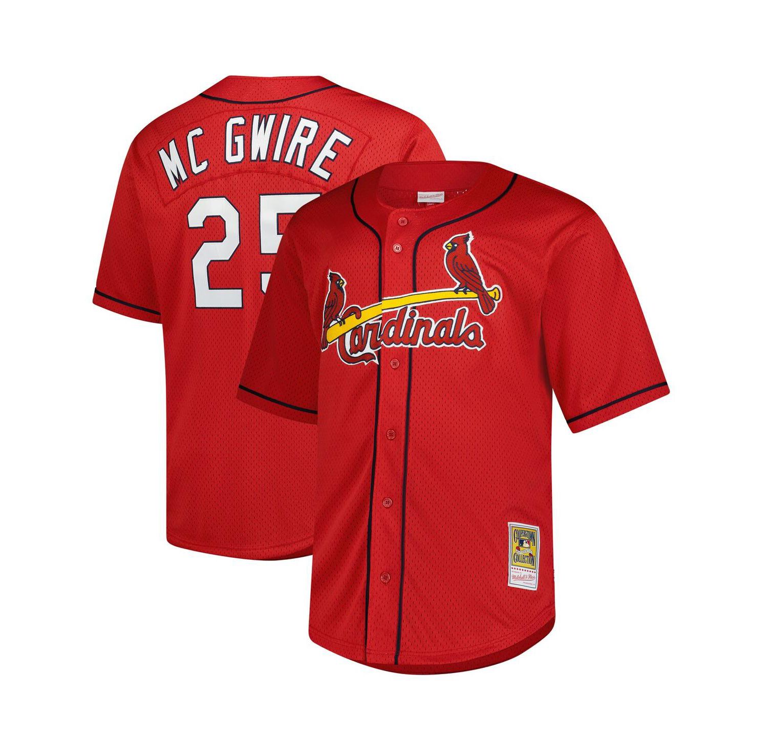 Men's Mark McGwire Red St. Louis Cardinals Big & Tall Cooperstown Mesh Batting Practice Jersey