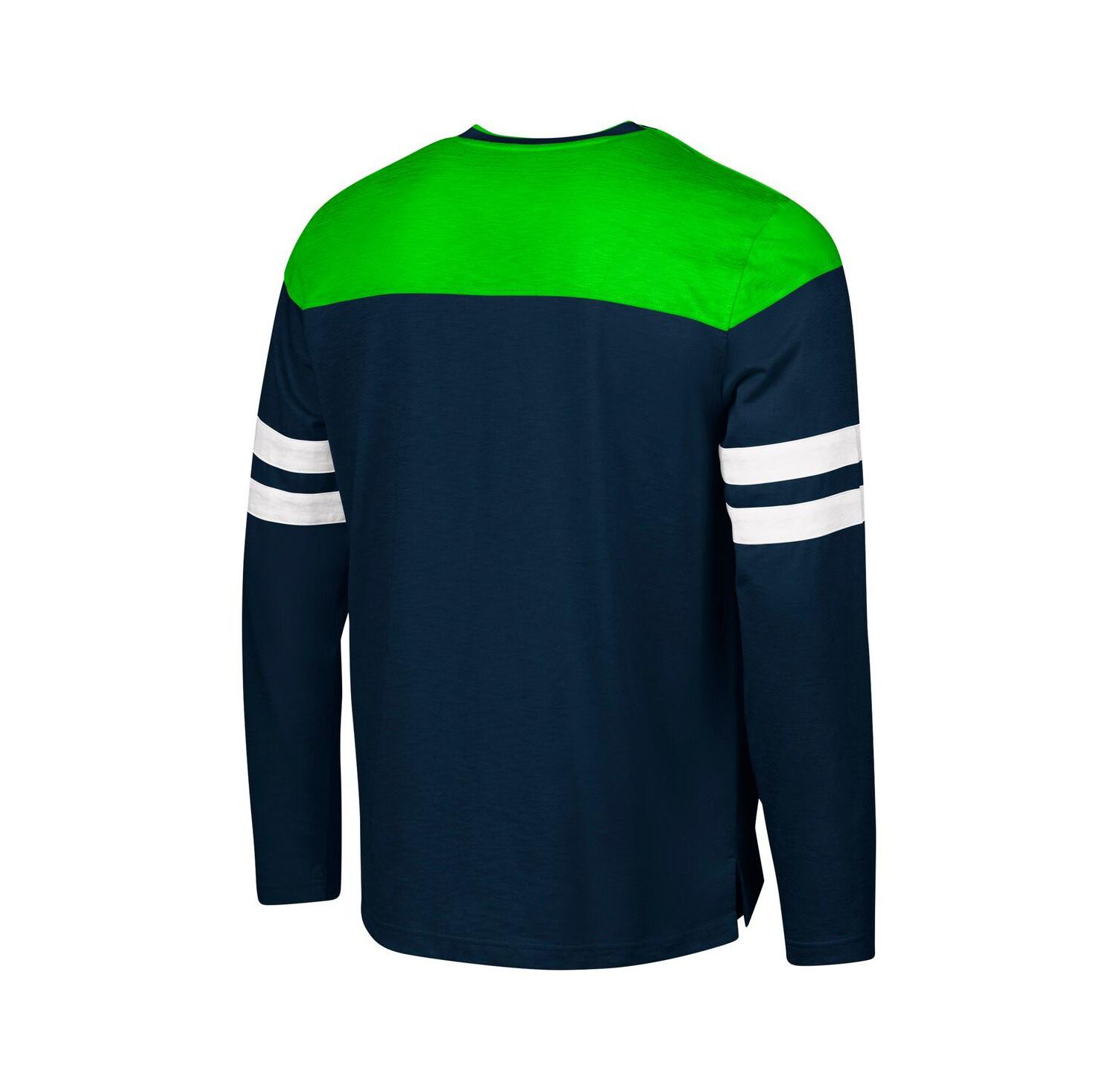 Men's College Navy/Neon Green Seattle Seahawks Adaptive Hail Mary Long Sleeve T-Shirt