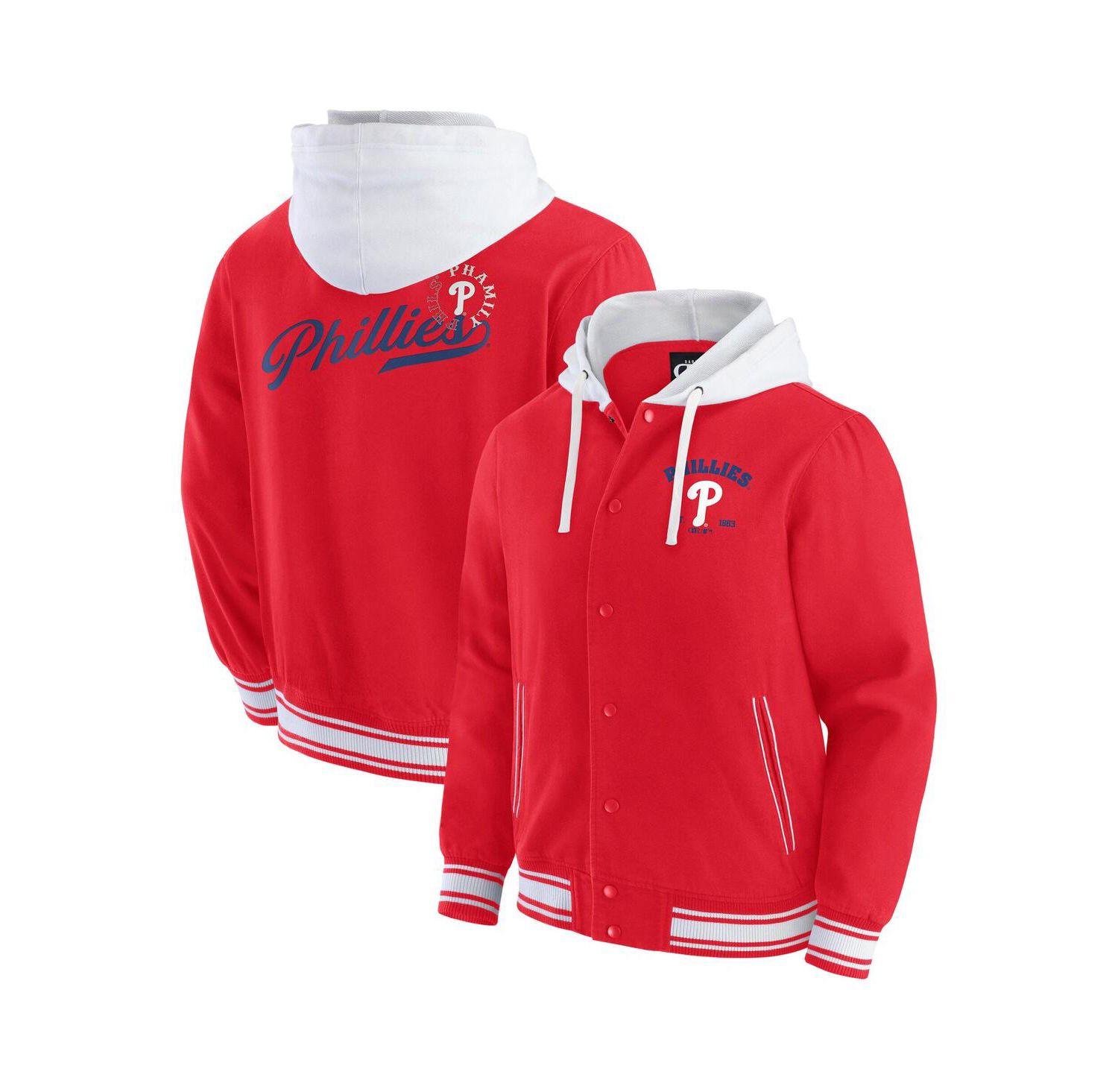 Darius Rucker Collection by Men's Red Philadelphia Phillies Full-Snap Hooded Jacket