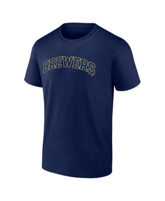 Men's Navy Milwaukee Brewers Wordmark T-Shirt