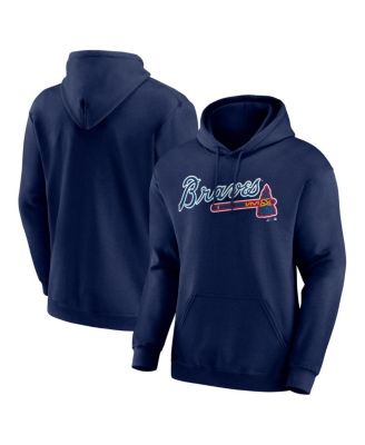 Men's Navy Atlanta Braves Wordmark Hoodie