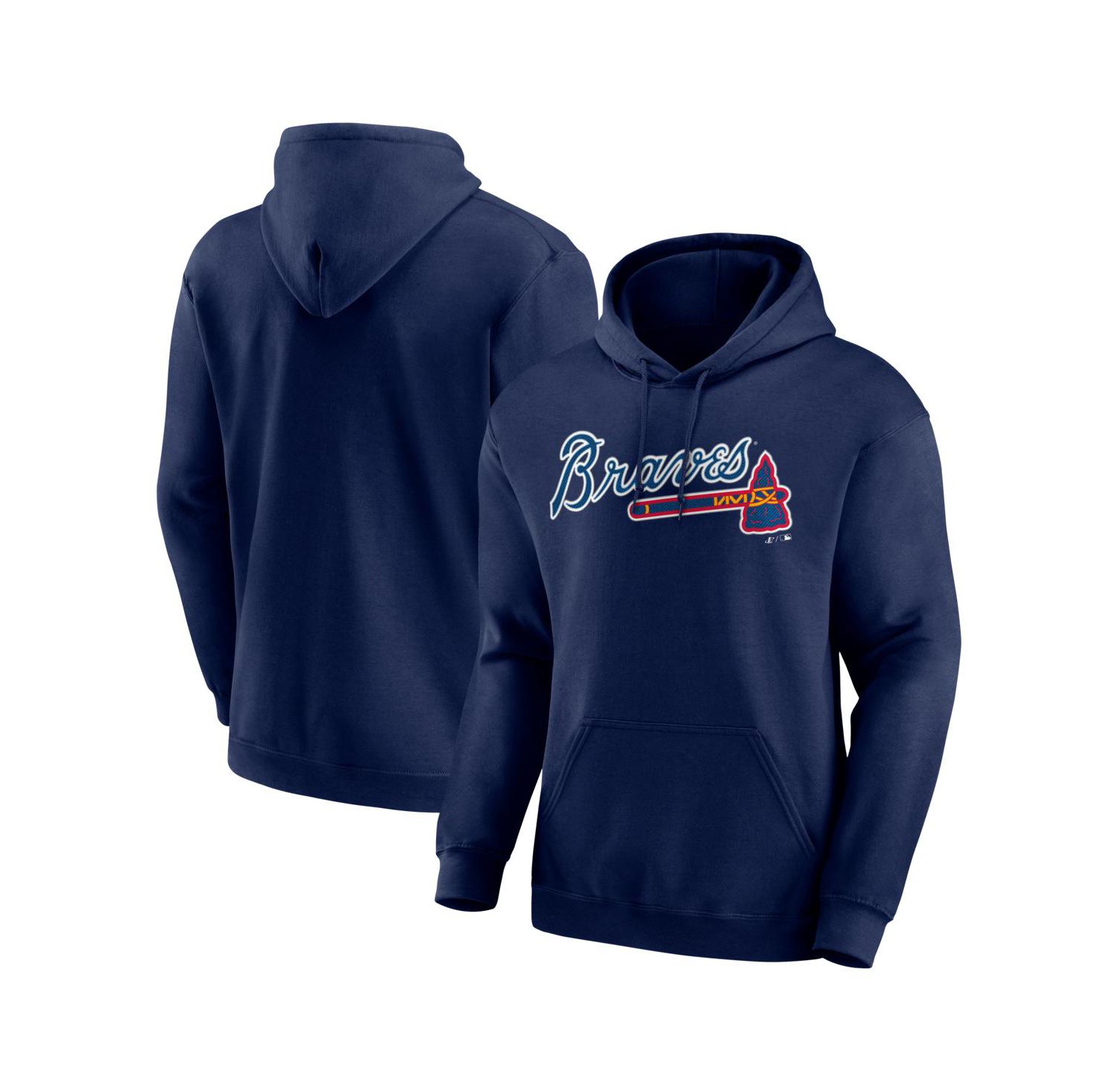 Men's Navy Atlanta Braves Wordmark Hoodie