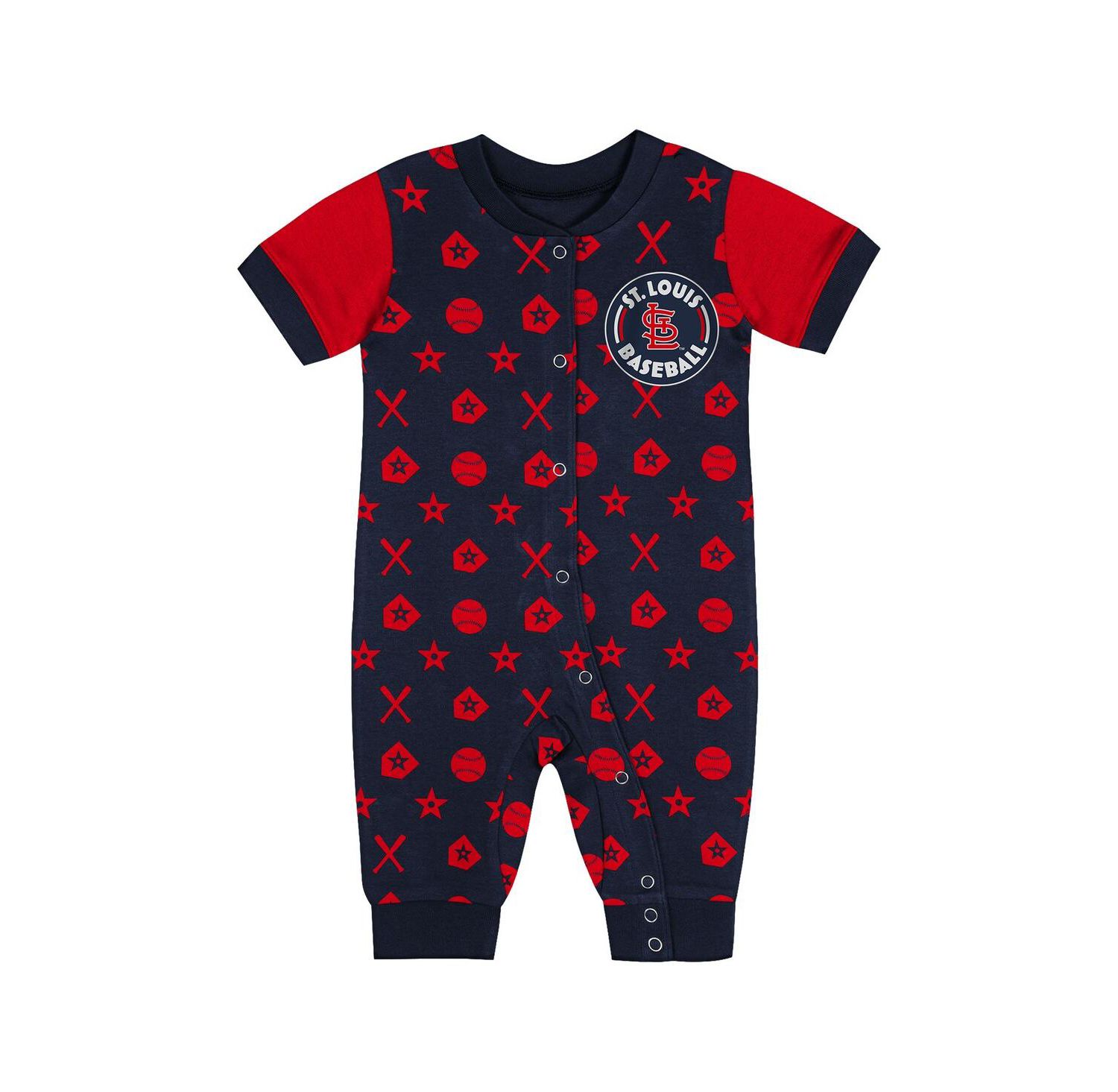 Newborn Navy St. Louis Cardinals Hard 90 Coveralls