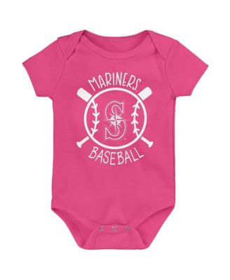 Baby Boys and Girls Three-Pack Seattle Mariners Slide Home Bodysuit Set