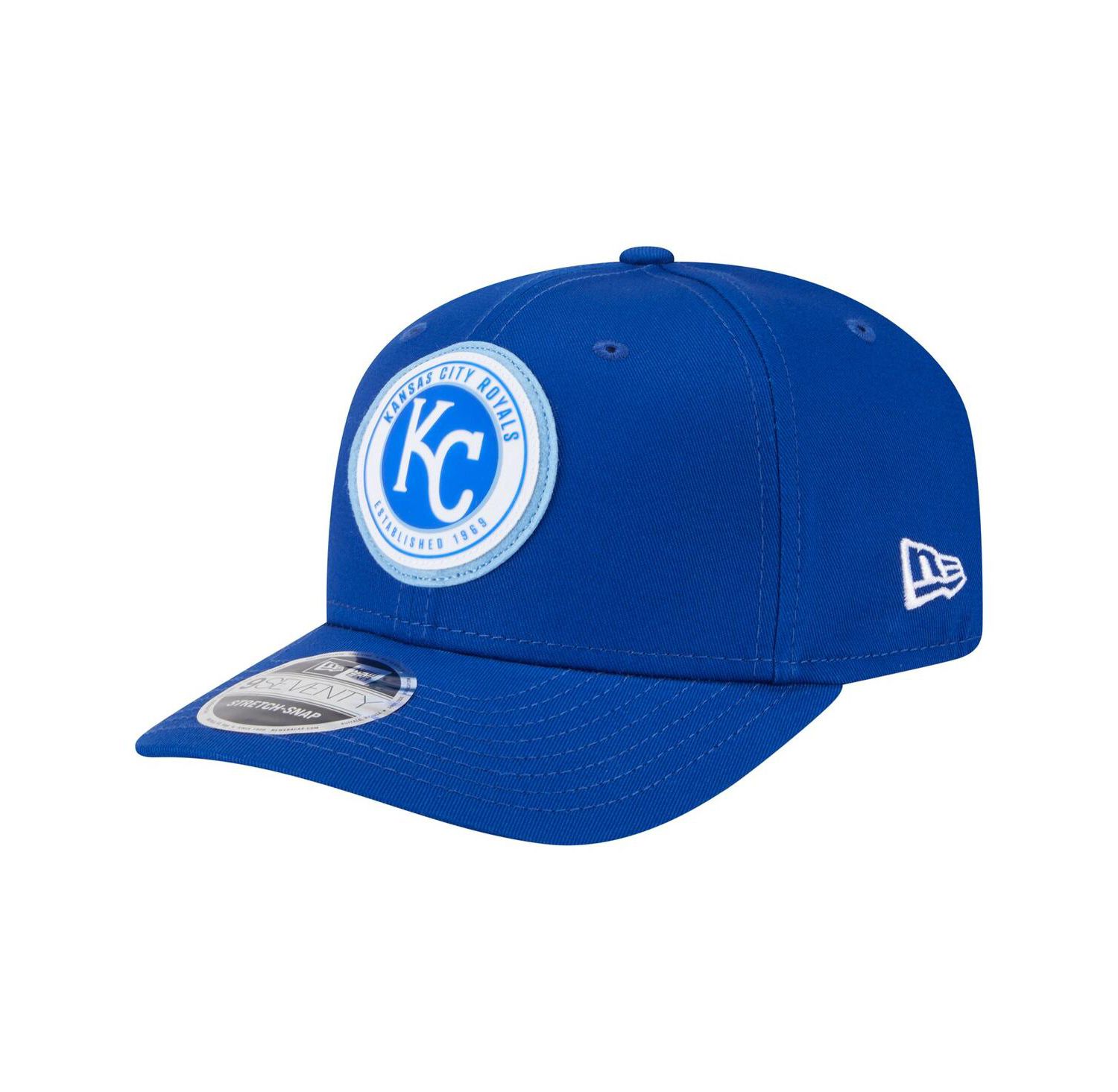 Men's Royal Kansas City Royals Circle Patch 9SEVENTY Stretch-Snap Hat