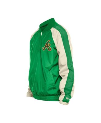 Men's Kelly Green Atlanta Braves St. Patrick's Day Ripstop Raglan Quarter-Zip Windbreaker
