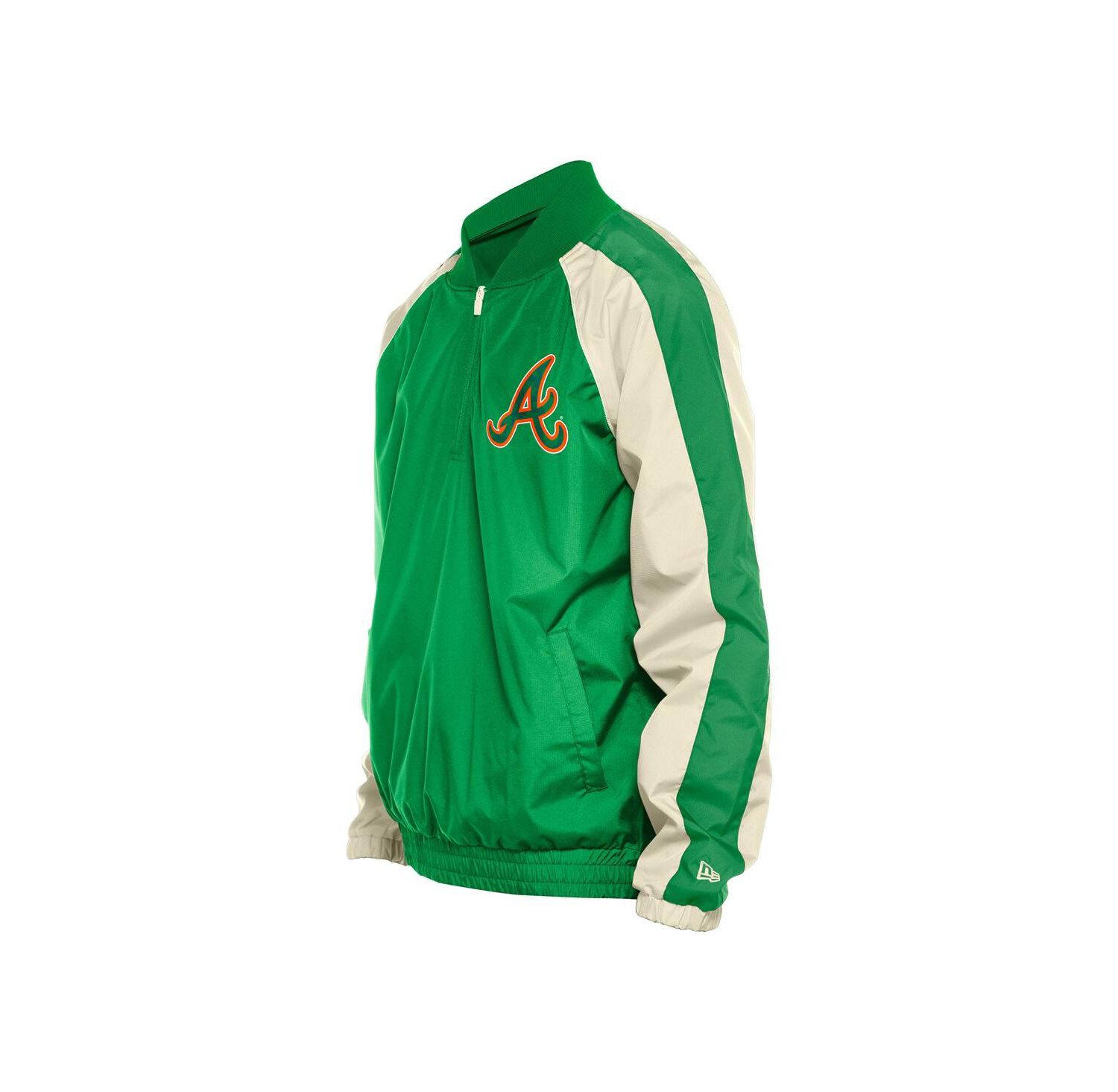 Men's Kelly Green Atlanta Braves St. Patrick's Day Ripstop Raglan Quarter-Zip Windbreaker