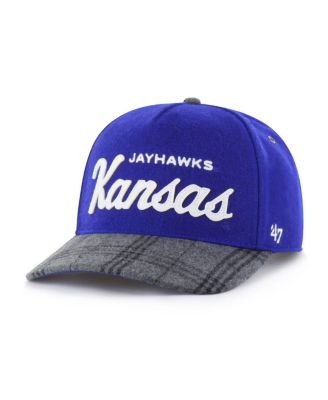 Men's and Women's Royal Kansas Jayhawks Windowpane Plaid Collection Hitch Adjustable Hat