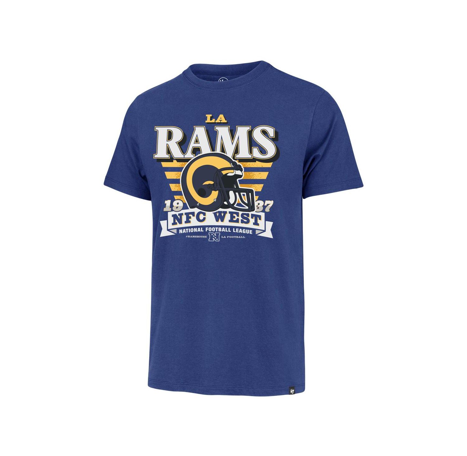 Men's Royal Los Angeles Rams Stripe Splash Franklin Throwback T-Shirt