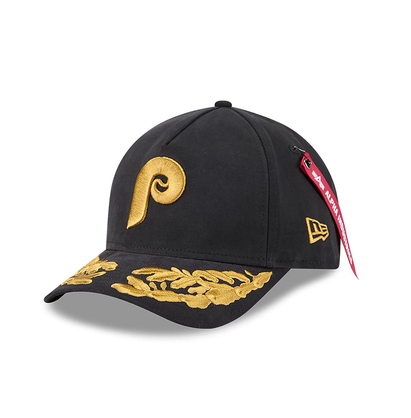 Мужская кепка New Era x Alpha Industries Black Philadelphia Phillies A-Frame 9FORTY Adjustable Hat — фото 1